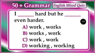 50 + Grammar Tenses Quiz | Test Your English Level With This Grammar Test | No.1 Quality English