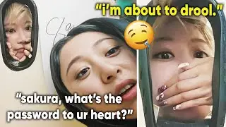 Sakura instantly *rejects* this fan who tries to flirt w/ her (almost drooled during live w/ Yunjin)