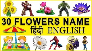 Flowers Name | फूलों के नाम 🌻 | Flowers Name With in English And Hindi 🌸 | #kids #learning