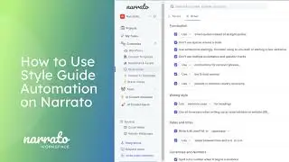 How to Use Style Guide Automation on Narrato