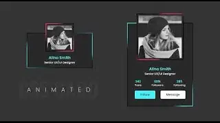 Animated profile card UI design using Html and CSS