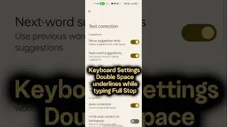 Keyboard Settings Double Space underlines while typing Full Stop | Double space period 