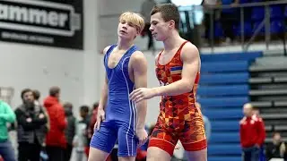 U13 D. Harbazh (UKR) vs A. Klava (LAT) 70kg final. Youth boys greco-roman wrestling.