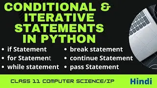 Class 11 Conditional and Iterative statements Hindi | if in python | for in python |while in python