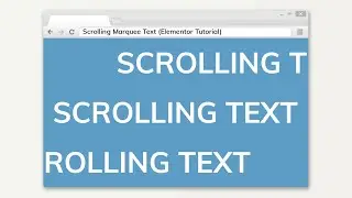 Scrolling Marquee Text (Elementor Tutorial)