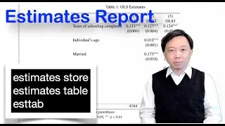 Estimates Report | Regression Analysis and Estimation Methods | Stata Tutorials Topic 41