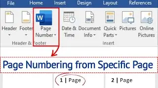 How to start page numbering from specific page | Microsoft Word