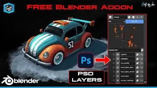 Layered Texture Painting in Blender with PSD-LAYERS Addon | Photoshop-like Workflow | shift 4 cube