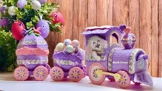 #99. Вышивка/ МОЙ ПАСХАЛЬНЫЙ ПАРОВОЗИК/ Bucilla 6171 - Easter Bunny Train