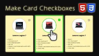 Make a Custom Select Options Cards with HTML & CSS - Custom Checkbox