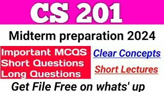 CS201 Midterm preparation 2024 | CS201 Midterm MCQS