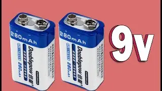 9v Rechargeable Battery, Doublepow 9V Ni-MH 280mah rechargeable battery