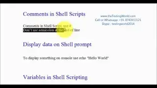 Shell Scripting : Create User defined variables