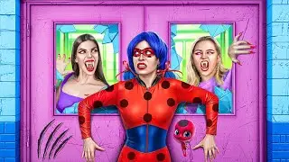 Vampire Apocalypse in Superhero School / Harley Quinn Vs Hello Kitty Vs LadyBug