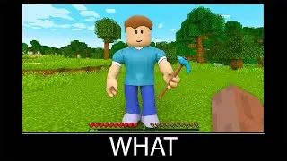 Minecraft wait what meme part 367 realistic minecraft Roblox Steve