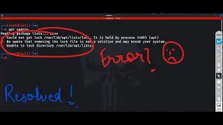 Could not get lock /var/lib/apt/lists/lock (ERROR) ! apt-get Advanced Package Tool, RESOLVED !!!