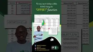 Explore the offset function to lookup a cell or a range of cells dynamically. #excel #tutembe