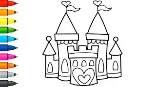 Рисуем Замок Принцессы 🏰 Малышата Рисуют 🎨 /#36