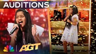 Pranysqa Mishra Receives The GOLDEN BUZZER for River Deep - Mountain High | Auditions | AGT 2024