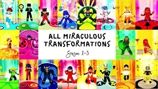 MIRACULOUS | 💫 ALL ROBLOX  TRANSFORMATIONS - Season 1 to 5 🐞 | Tales of Ladybug and Cat Noir Roblox