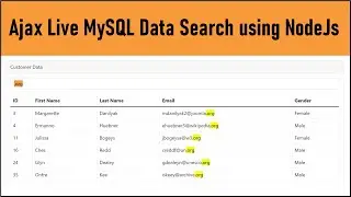 Ajax Live MySQL Data Search using NodeJs