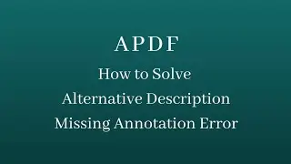 How to Solve Alternative Description Missing Annotation Error