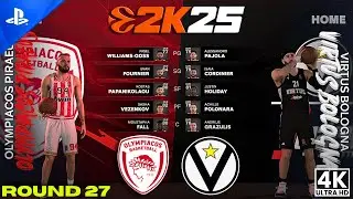 OLYMPIACOS vs VIRTUS  | EUROLEAGUE LIVE 2K25 | PS5™ Pro [4K60] ULTRA HD Realistic Gameplay