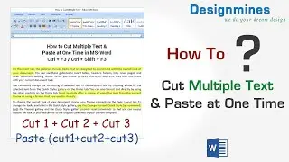 How to Cut Multiple Text and Paste One-Time In Word Document