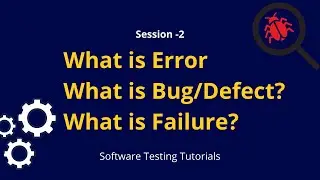 Difference between Bug, Defect, Error and Failure | What is Error, Bug & Defect in Software Testing