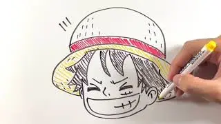 Easy way to draw Luffy from One Piece! Time-lapse drawing!