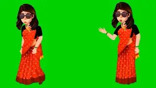 Green Screen Village woman/Village woman Green Screen/Green Screen Lady cartoon character