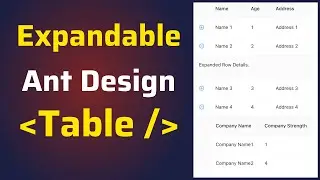 Ant Design Expandable Table Row | Table Row Expand/Collapse | Nested Table in ReactJS