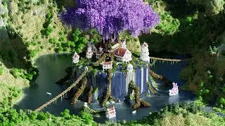 Minecraft Timelapse | Elven Town - Elora : Tree of Amethyst | Survival World Map Download