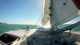 Nearly capsize, nearly sink, nearly dismasted. Yes Let's! episode 1, sailing  to south island