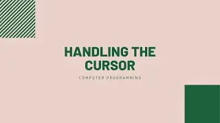 #37: File Handling | Handling the Cursor