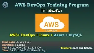 Announcement#1 |  AWS DevOps 25-Jan-2024 batch | Cloud Computing In Telugu | AWS