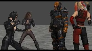 Deathstroke vs Catwoman, Talia & Harley Quinn
