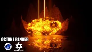 Cinema 4D Octane Render Tutorial - Create Fire Cloud Scene