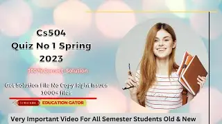 Cs504 Quiz no 1 2023 | Cs504 Quiz 1 Spring 2023 | Cs504 Quiz 1 |#Cs504Quiz1