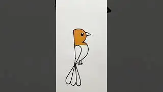 How to draw Bird with 1 number in easy way for beginners #shorts #cartoon  #art #drawing #birds