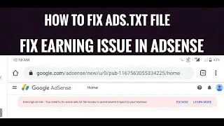 How to fix ads.txt for blogspot 2020 || how to fix ads.txt error in Adsense 2020 ||Fix earning issue