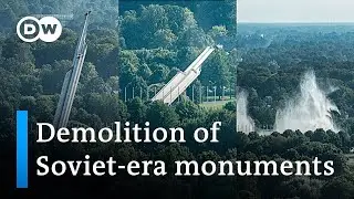 Latvia topples massive 79-meter Soviet-era monument | DW News