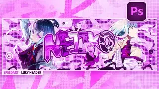 *THE BEST* Anime Header Speedart | Lucy Header Speedart in Photoshop!