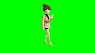 3D Animation Girl Green Screen Effect