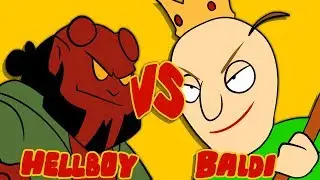 BALDIS BASICS VS HELLBOY and SpongeBob with Super Mario Sonic Pacman and Donkey Kong Animation