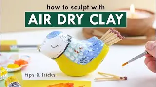 *EASY* & Cute things to make with AIR DRY CLAY - ideas for beginners - RED ROCKING BIRD matchbox