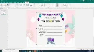 MS Publisher 2016: Birthday invitation