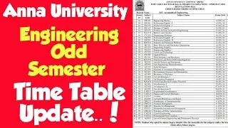 Anna University Engineering odd semester examination time table Update 2024|Engineering king|