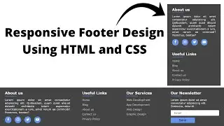 Responsive Footer Design Using HTML and CSS || Responsive Footer Section Design