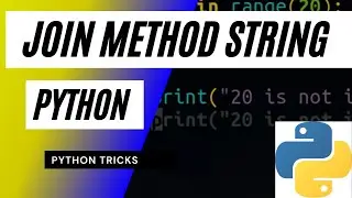 Join String Method Python  | How to join strings from an iterable  into a sentence in Python